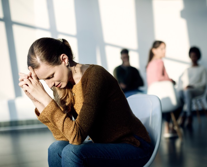 Depression with alcohol or opioid addiction